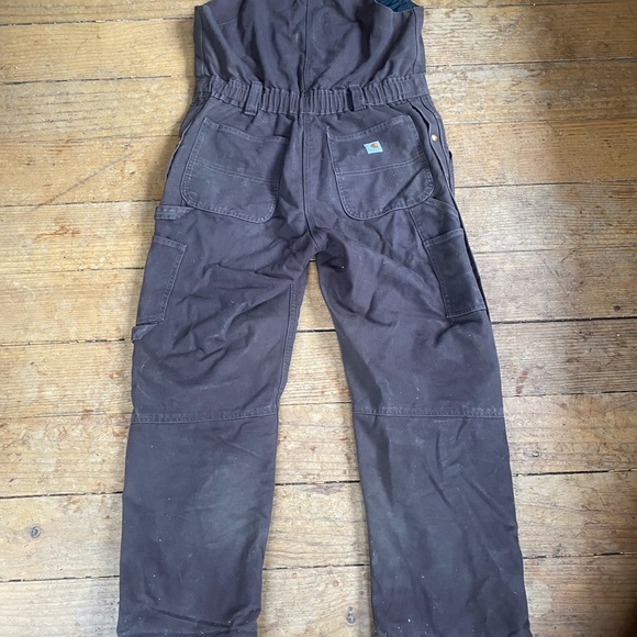 Carhartt Womens Small Loose Fit Washed Duck Insulated Biberal - Picture 7 of 9